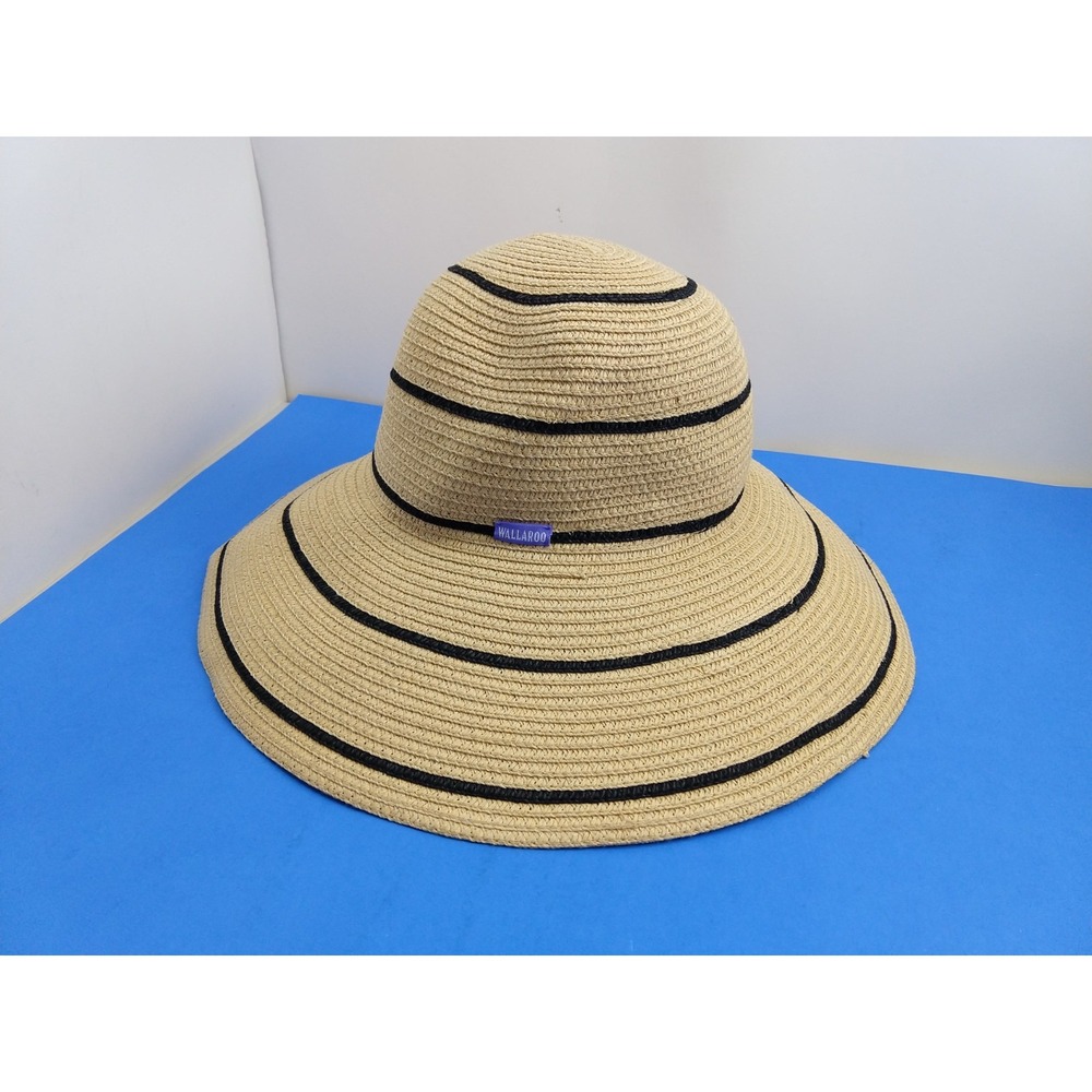 Wallaroo Savannah Wide Brim Straw Sun Hat Beige Women OS